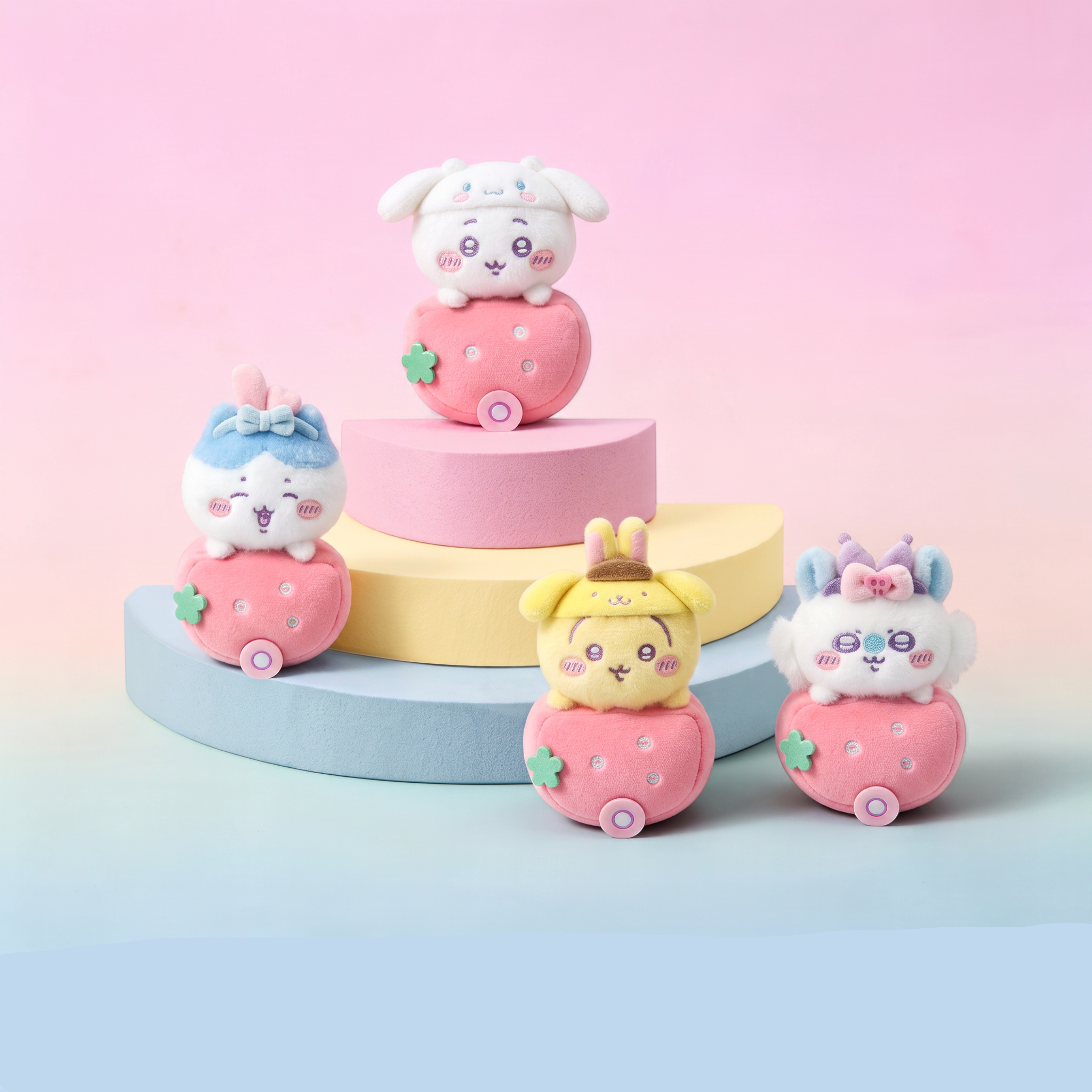 Chiikawa x Sanrio Characters Strawberry Car Plush Bag Charm