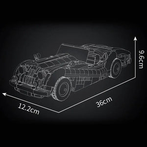 3D model of a car with dimensions indicated on a black background