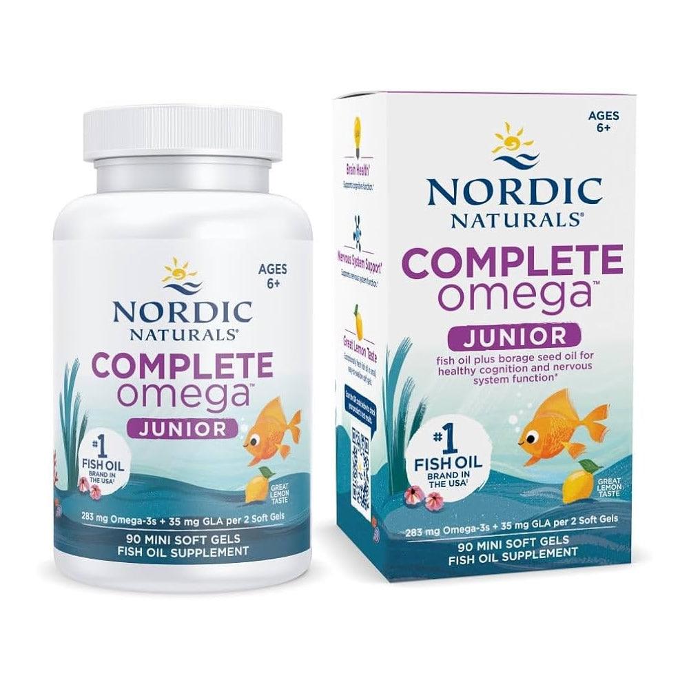 Nordic Naturals Complete Omega Junior 90 Mini Soft Gels, Fish Oil