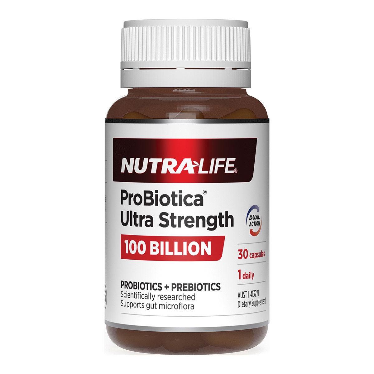Nutra-Life Probiotica Ultra Strength 100 Billion 30 Hard Capsules, Probiotics
