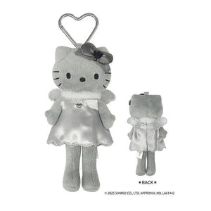 Plush toy with heart-shaped clip on a white background