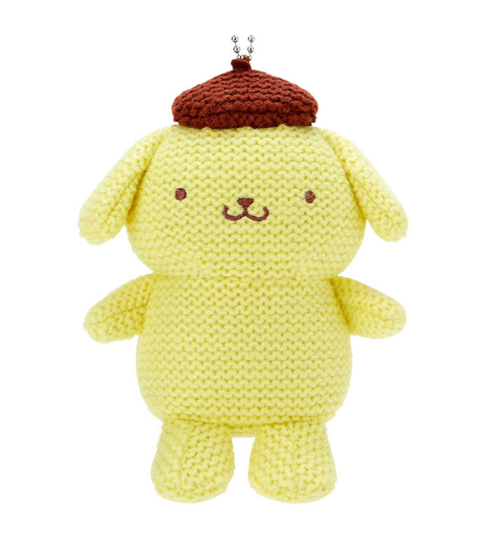 Sanrio Pompompurin Amigurumi-Style Knitted Plush Mascot Holder