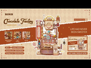ROKR Marble Chocolate Factory 3D Wooden Puzzle, Scale Model Kits