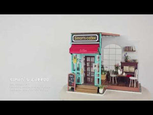 Rolife Simon's Coffee DIY Miniature House Kit, Scale Model Kits