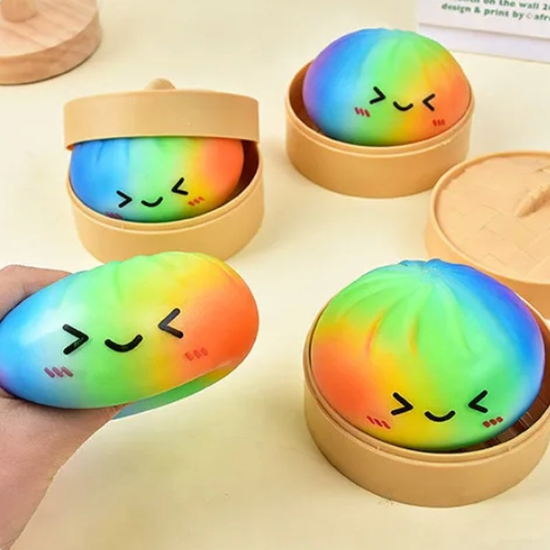 Squishy Dumpling Toy - Rainbow Colour