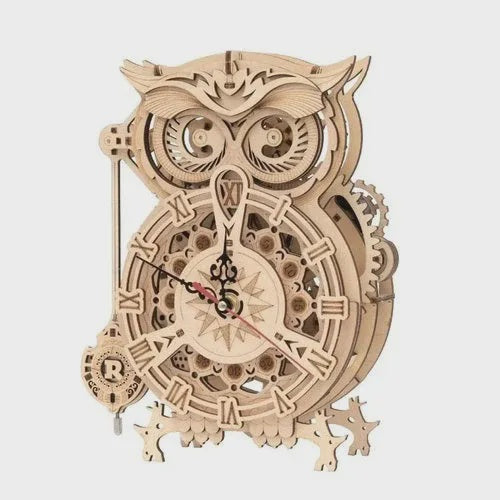 ROKR Owl Clock Mechanical 3D Puzzle DIY Kit