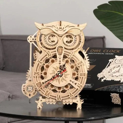 ROKR Owl Clock Mechanical 3D Puzzle DIY Kit