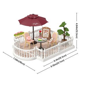 Rolife Super Creator Extension Pack - Chic Café Terrace featuring an elegant outdoor seating area with furniture.