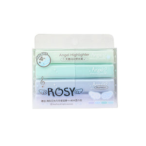 Packaged product with 'Angel Highlighter' and 'ROSY' branding on a white background