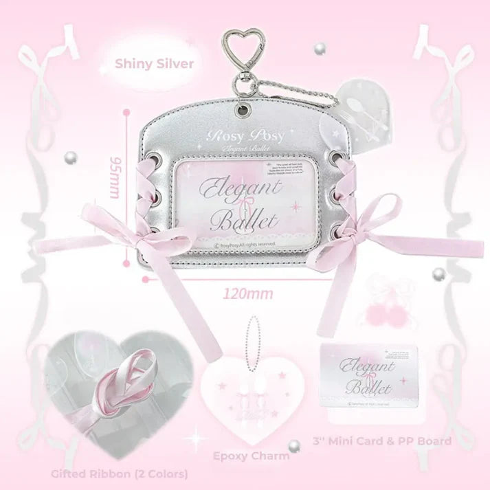 RosyPosy "Elegant Ballet" Collection Horizontal Leather Card Holder Set