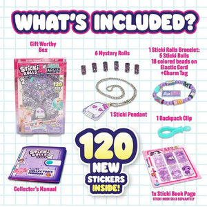 Product packaging with included items listed on a grid background