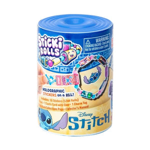 Canister of Sticki Rolls with Disney Stitch design on a white background