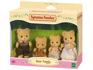 Sylvanian Families Bear Family set in packaging with a green forest background