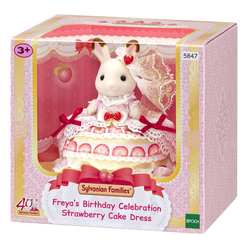 Sylvanian Families Freya's Birthday Celebration Strawberry Cake Decoration