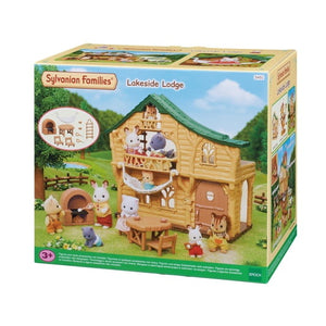 Sylvanian Families Lakeside Lodge toy set packaging on a white background