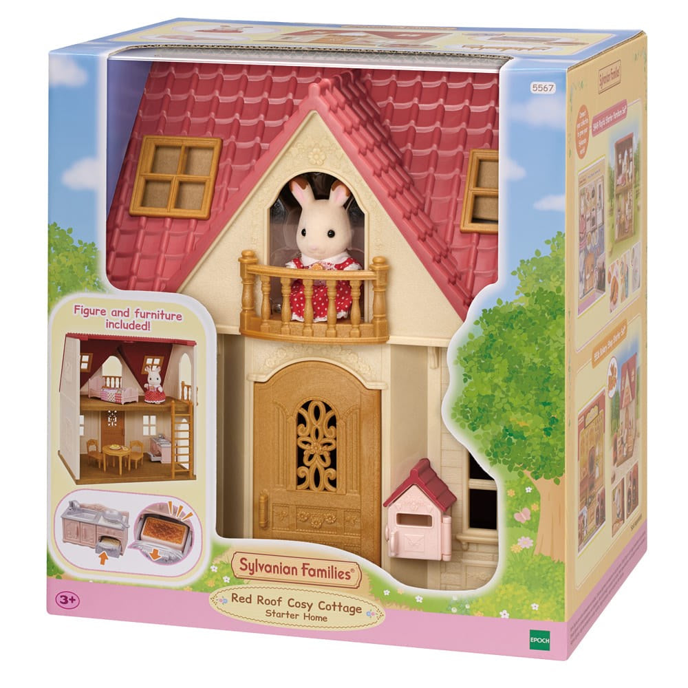 Sylvanian Families Red Roof Cozy Cottage starter home in packaging