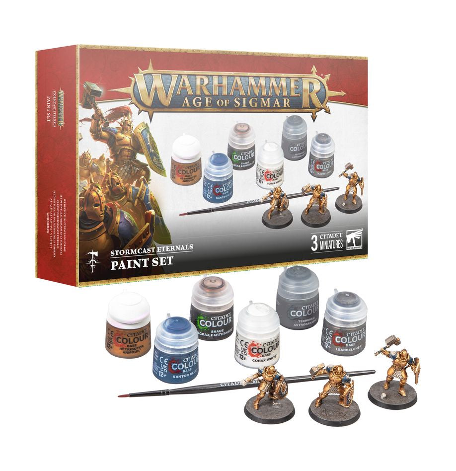 Warhammer Age of Sigmar Stormcast Eternals Paints + Tools Set
