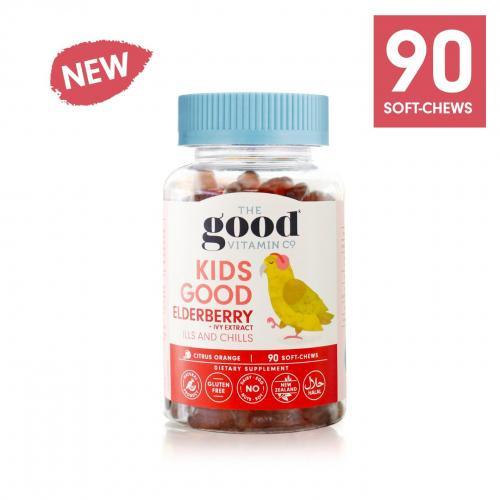 The Good Vitamin Co. Kids Good Elderberry + Ivy Extract - Ills and Chills 90 Soft-Chews, EIderberry, OCARE NZ
