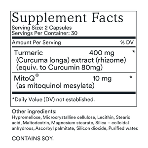 MitoQ Curcumin 60 Vege Capsules, Turmeric