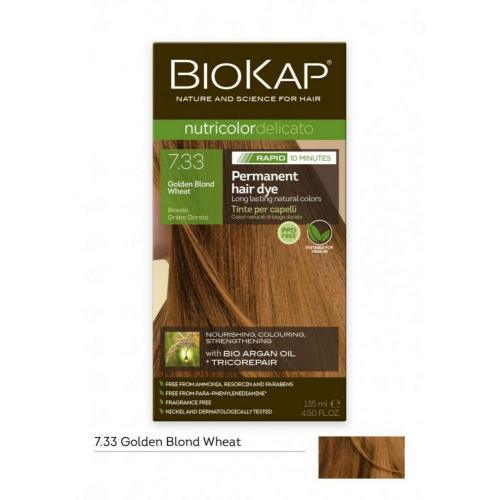 BioKap Nutricolor Delicato Permanent Hair Dye - Rapid 7.33 - Golden Blond Wheat, Hair Dye, OCARE NZ