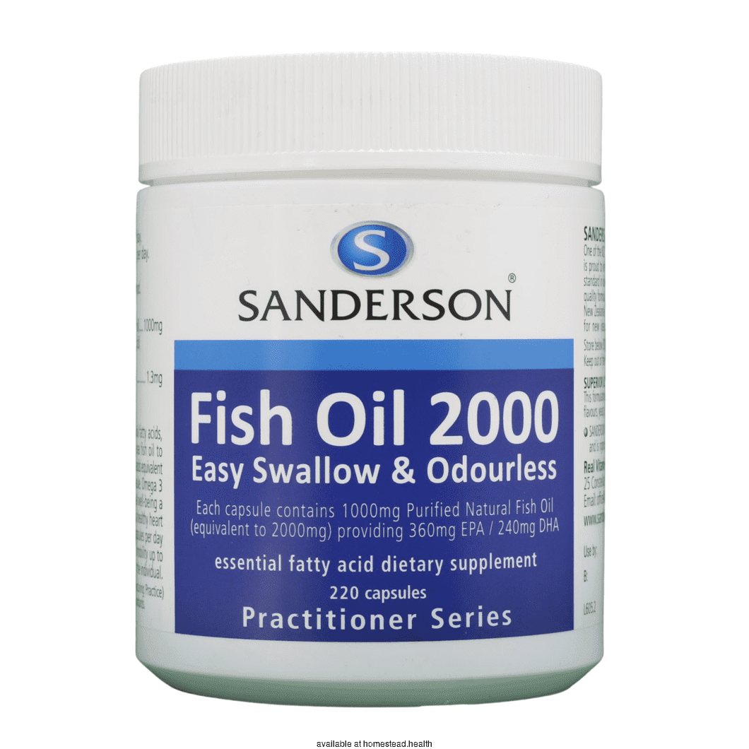 Sanderson Fish Oil 2000 – 360 EPA/240 DHA 220 Capsules, Fish Oil