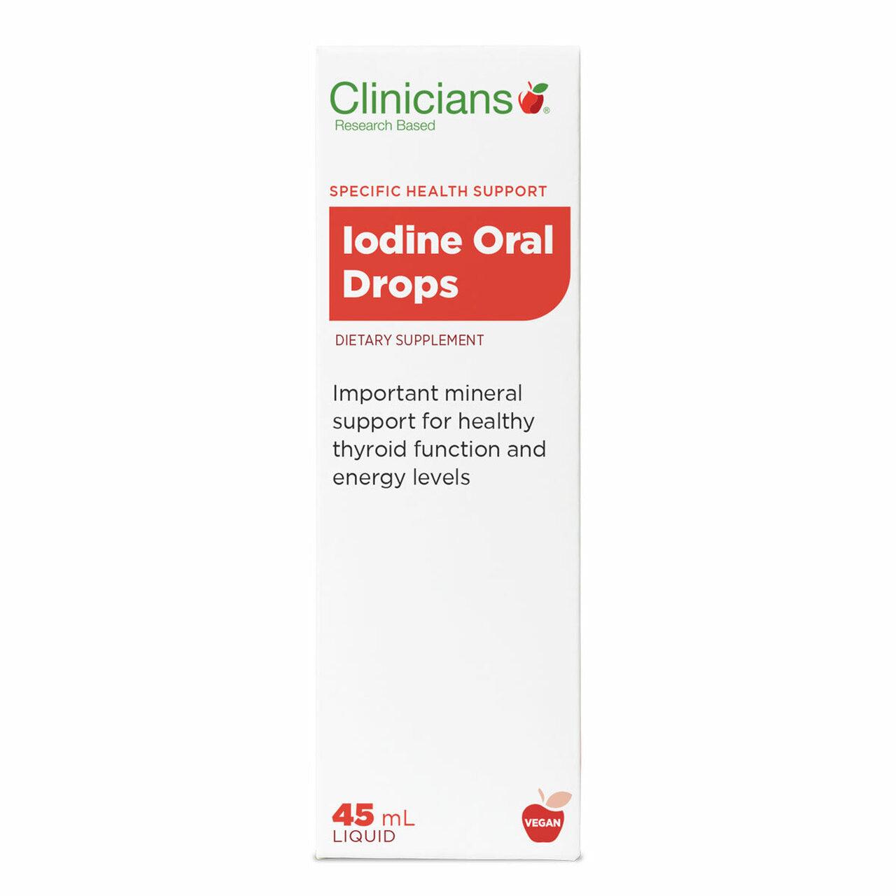 Clinicians Iodine Oral Drops 45ml.