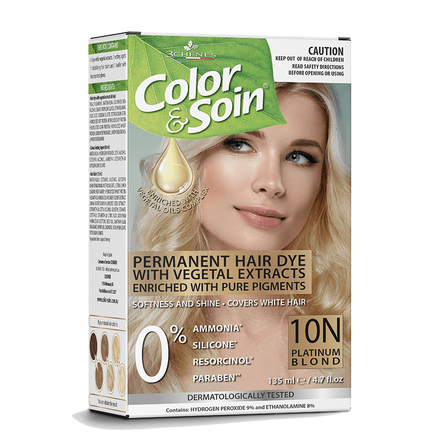 Color & Soin Permanent Hair Dye 10N - Platinum Blond.