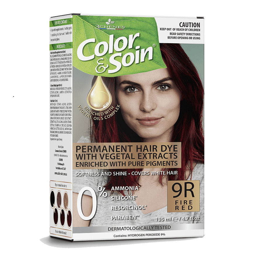 Color & Soin Permanent Hair Dye 9R - Fire Red.