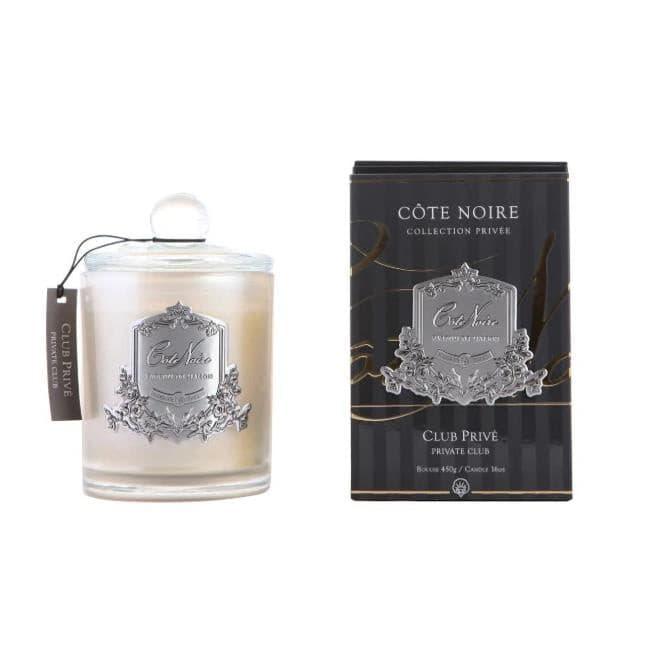 Cote Noire Private Club 450g - Silver Badge Candles, Candles, OCARE NZ