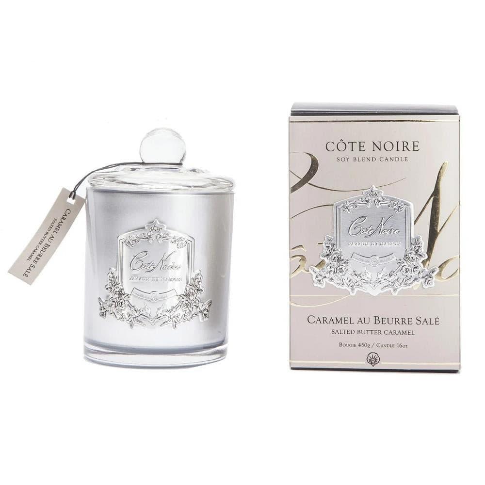 Cote Noire Candles Salted Caramel 450g - Silver Badge - GMS45002, Candles, OCARE NZ