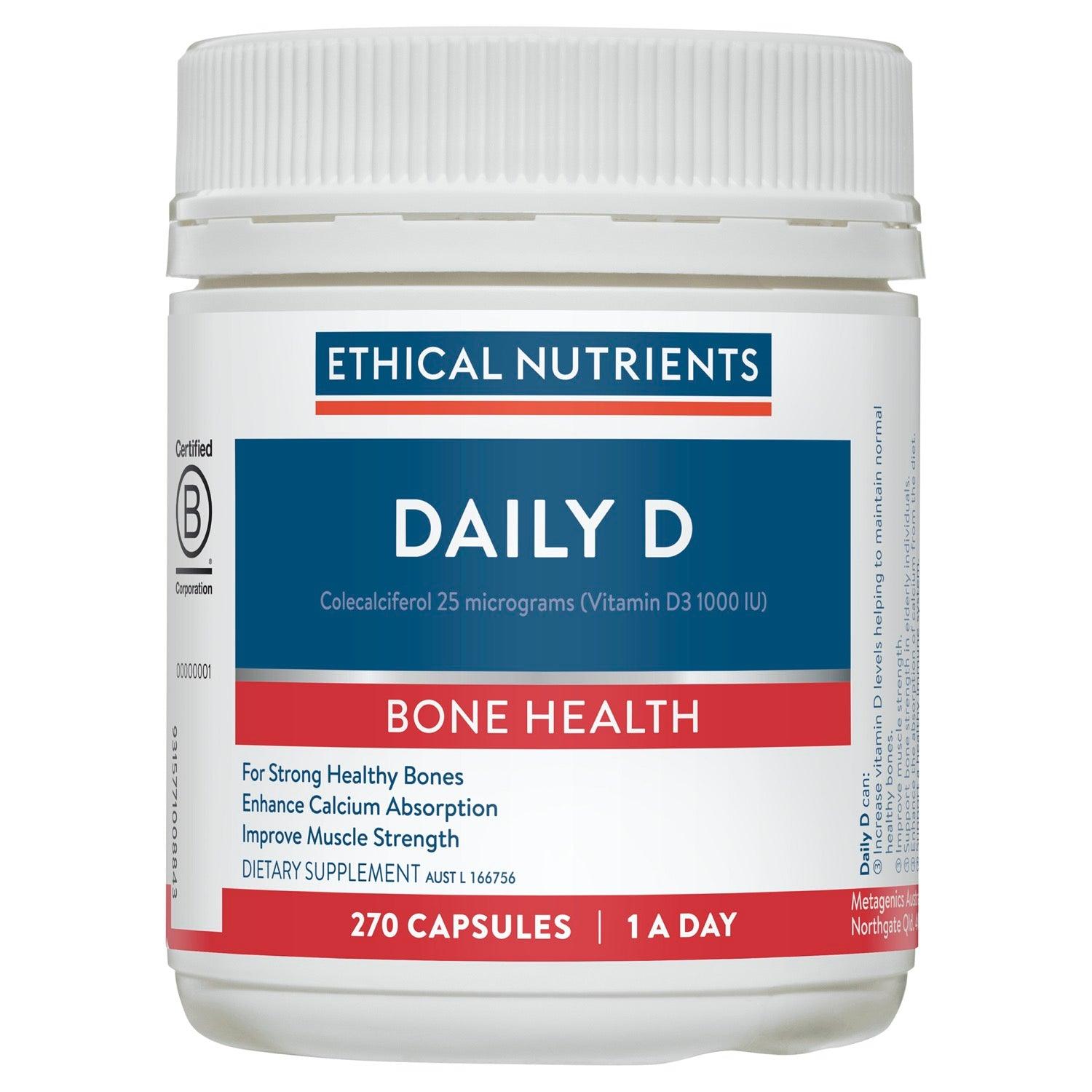 Ethical Nutrients Flexizorb Daily D 270 Capsules,General,OCARE NZ