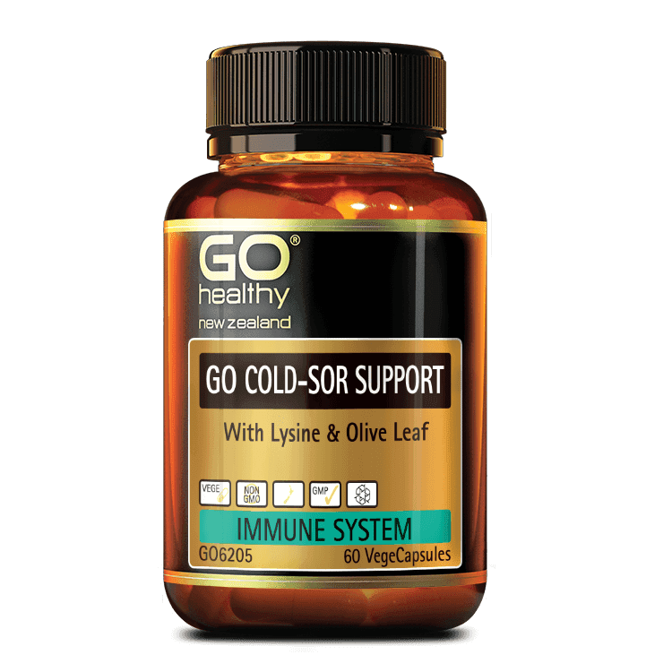 GO Healthy Go Cold-Sor Support 60 Vege Capsules,Lysine,OCARE NZ