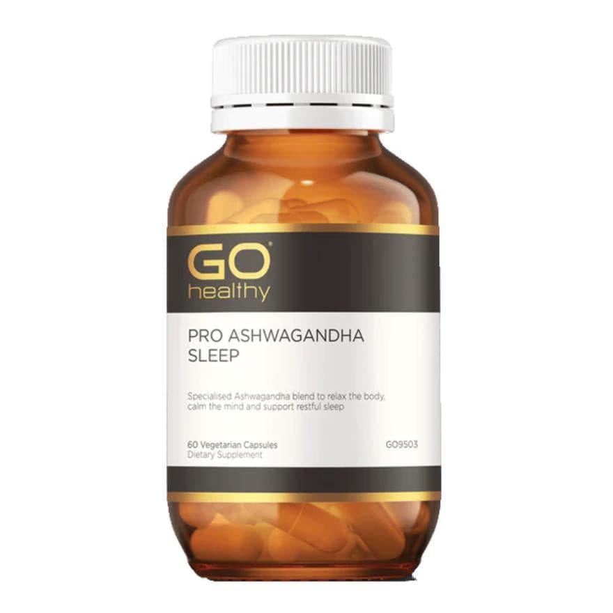 GO Healthy Pro Ashwagandha Sleep 60 Vege Capsules,Ashwagandha,OCARE NZ
