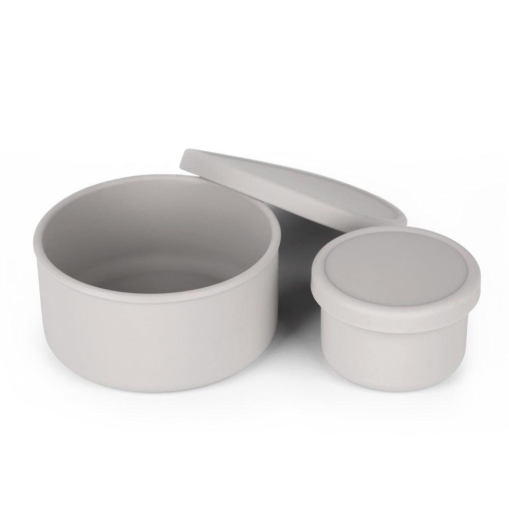 Haakaa Round Silicone Food Container Set - Suva Grey,