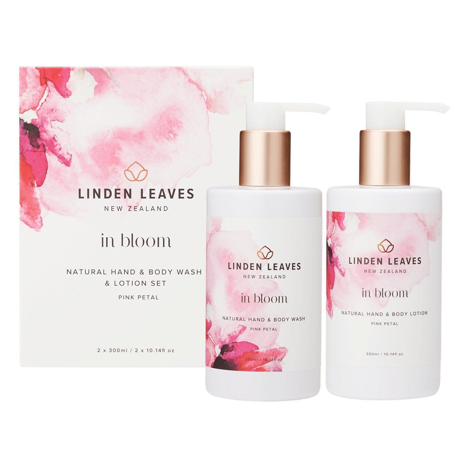 Linden Leaves Pink Petal Hand & Body Wash & Lotion Boxed Set.