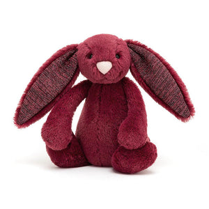 Jellycat Bashful Sparkly Cassis Bunny Small - H18 X W9 CM, Plush Toys, OCARE NZ