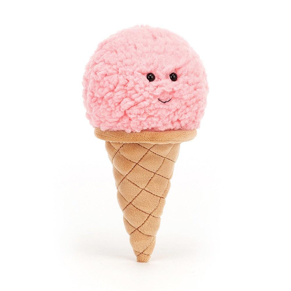 Jellycat Irresistible Ice Cream Strawberry One Size - H18 X W8 CM, Plush Toys, OCARE NZ