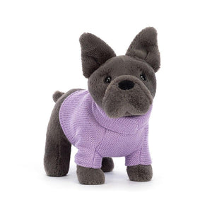 Jellycat Sweater French Bulldog Purple One Size - H17 X W19 CM Plush Toys OCARE NZ