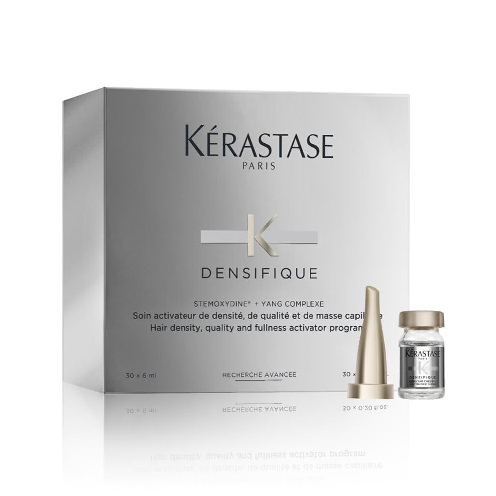 Kerastase Densifique Femme Cures Hair Treatment - Advanced formula for restoring density, thickness, and vitality. Achieve luxurious and rejuvenated locks with this hair treatment.