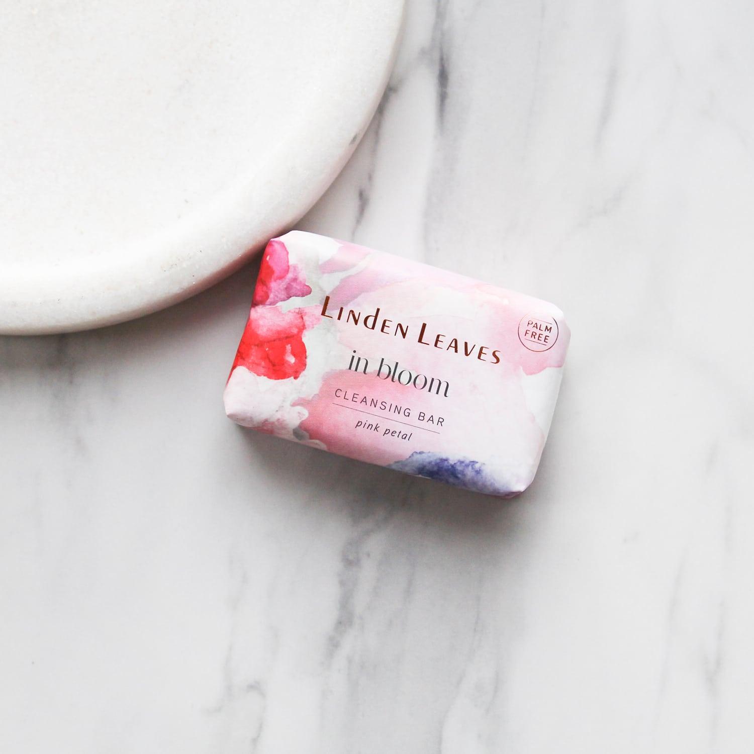 Linden Leaves In Bloom Pink Petal Cleansing Bar 100g.