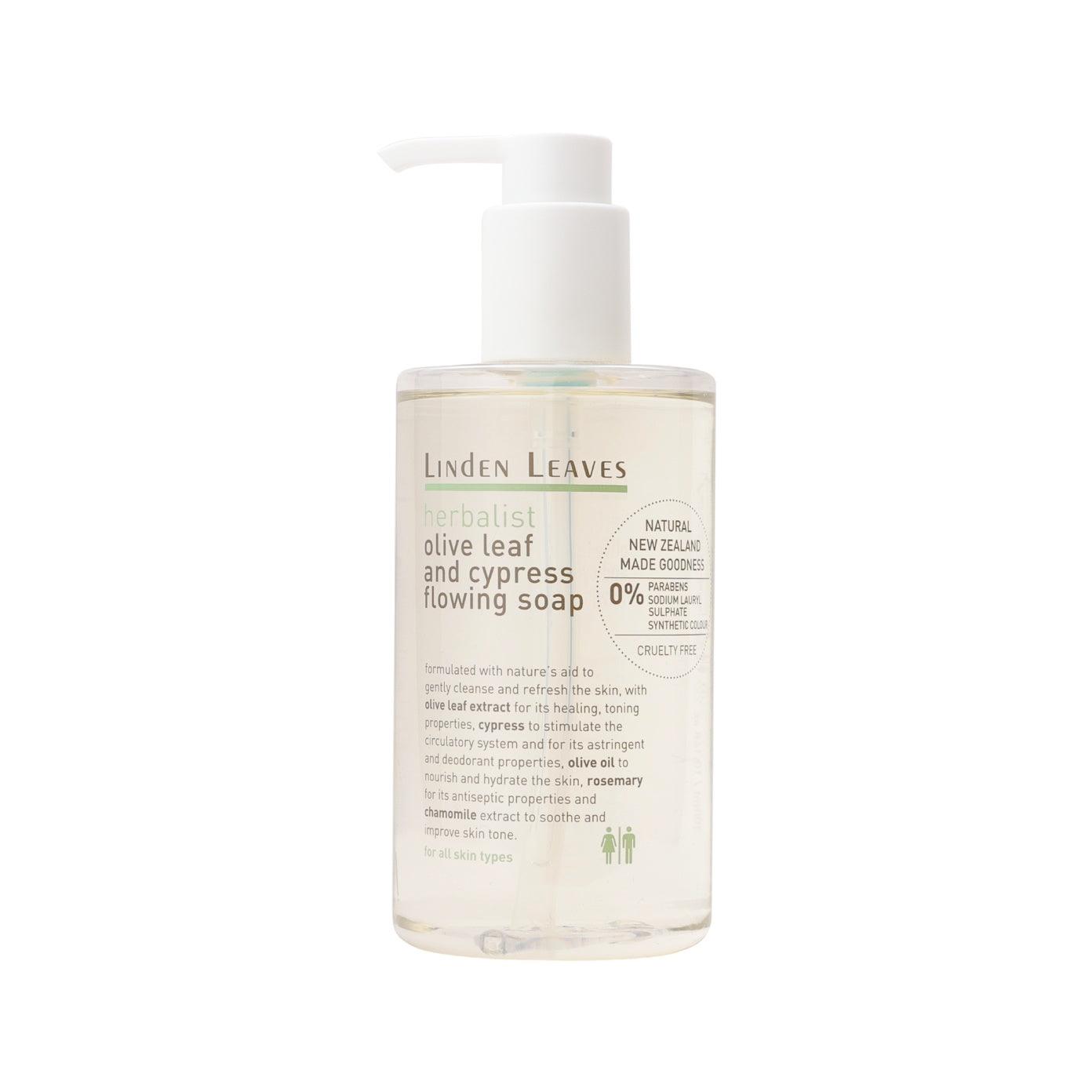 Linden Leaves Herbalist - Olive Leaf & Cypress Flowing Soap 300ml, General