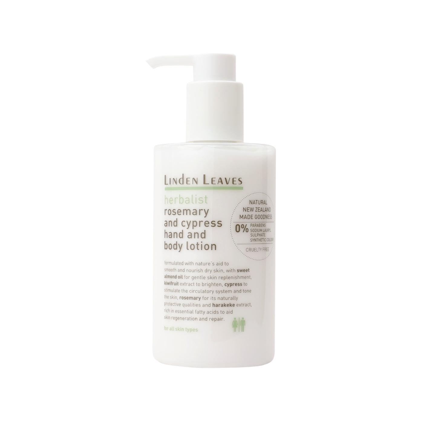 Linden Leaves Herbalist - Rosemary & Cypress Hand & Body Lotion 300ml, Body Moisturisers