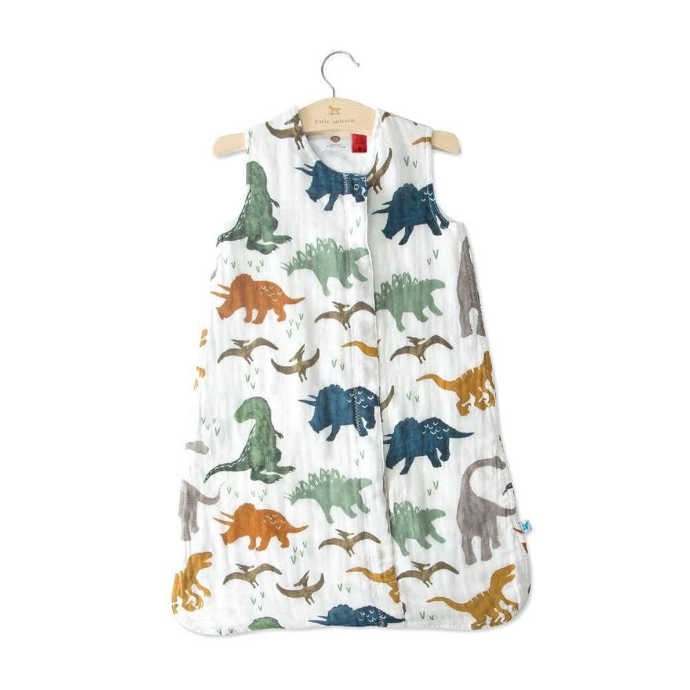 Little Unicorn Cotton Muslin Sleeping Bag - Dino Friends.