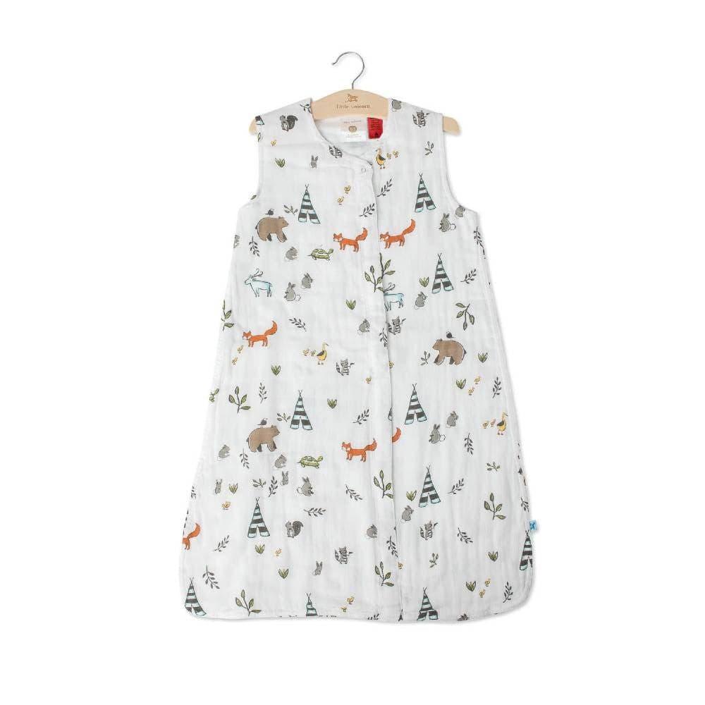 Little Unicorn Cotton Muslin Sleeping Bag - Forest Friends.