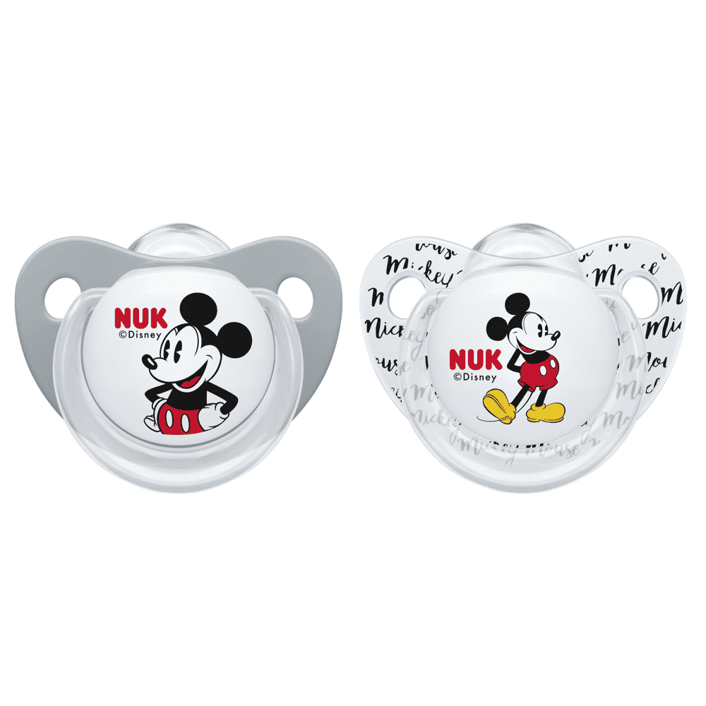 NUK Silicone Soothers Mickey 6-18 Months Twin Pack – OCARE NZ