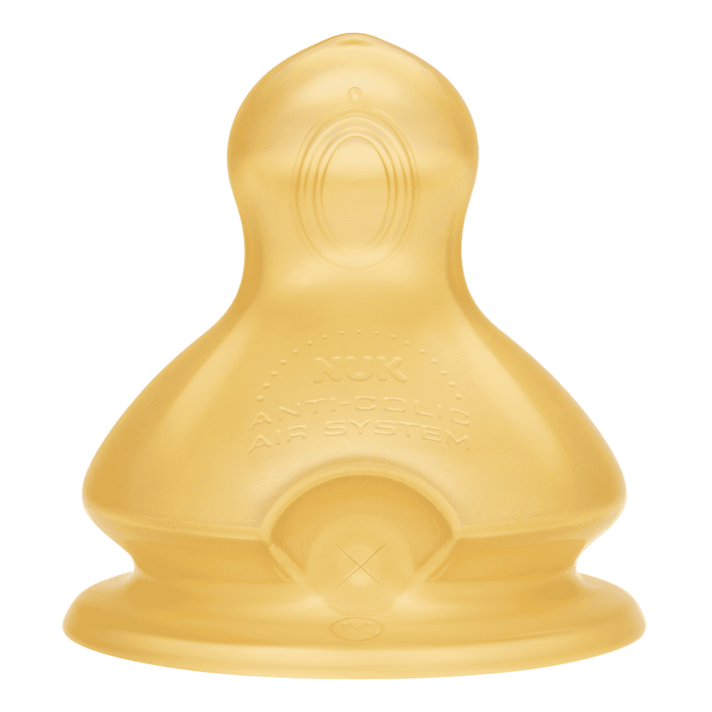NUK First Choice+ Latex Teats 0-6 Months Small Hole - Twin Pack.