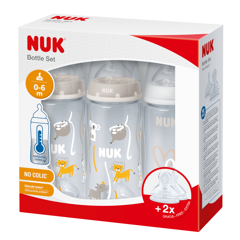 NUK First Choice Plus 3 Plus 2 Bottle Set With Temperature Control, General