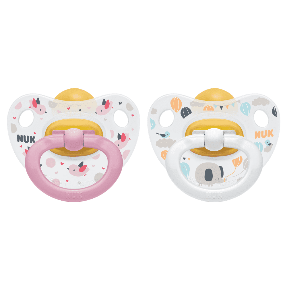 NUK Happy Kids Latex Soothers 0-6 Months Twin Pack - Random Pattern.