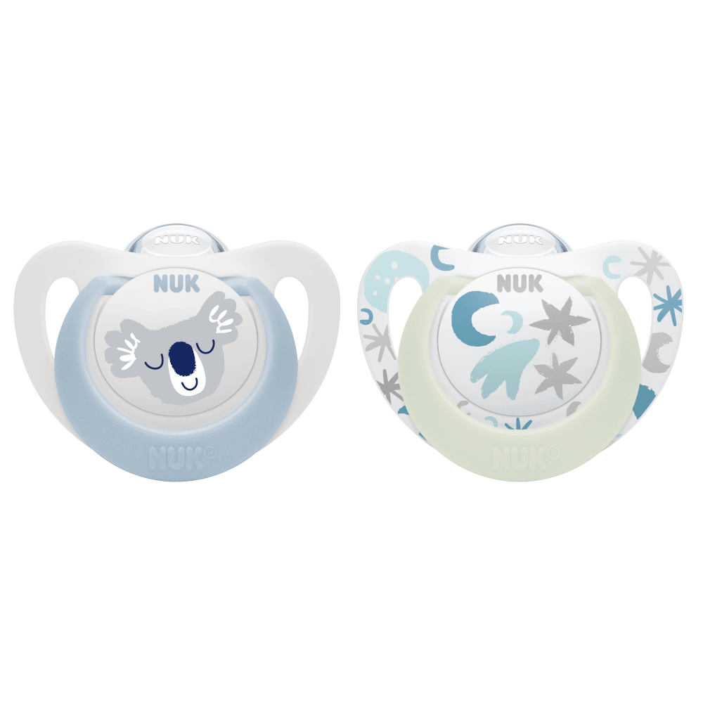 NUK Star Day & Night Silicone Soother 0-6 Months Twin Pack, General