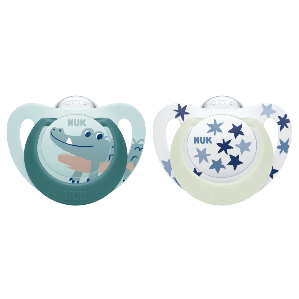 NUK Star Day & Night Silicone Soother 18-36 Months Twin Pack, General